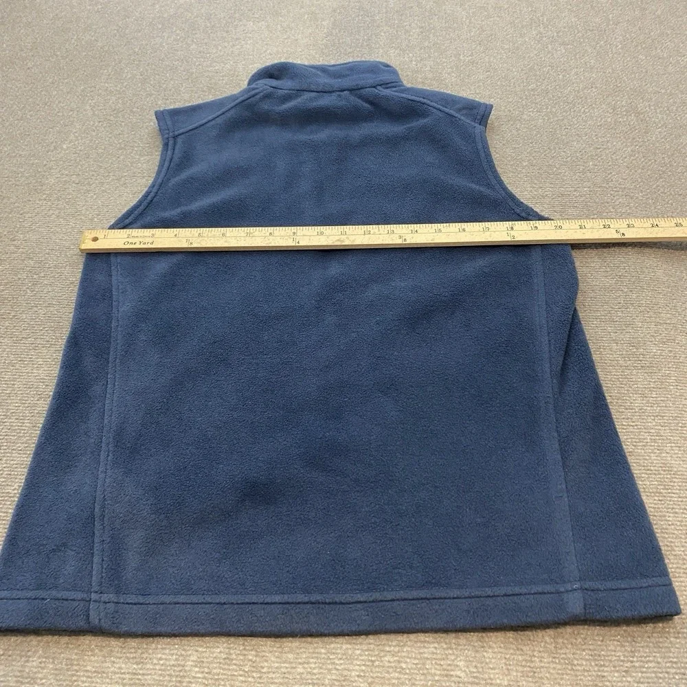 Columbia Fleece Vest Jacket Mens Small‎ Blue Sleeveless Full Zip Mock Neck